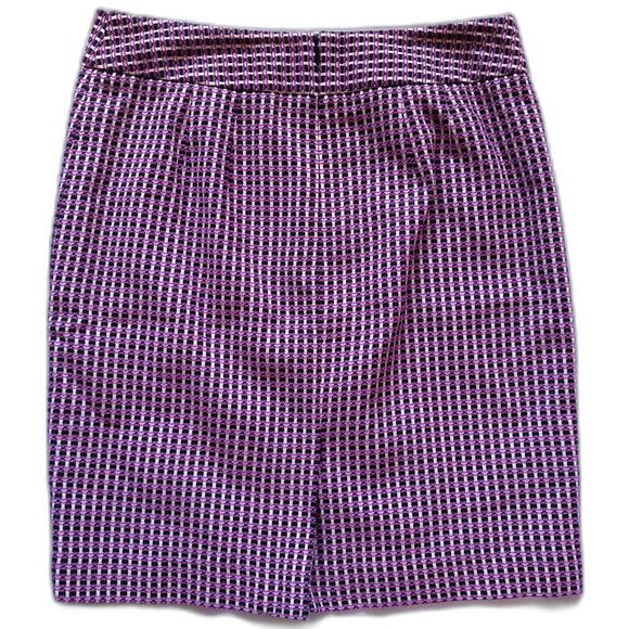 NWT Ann Taylor Tweed Pink Purple Black Pencil Skirt 6P Petite - Picture 6 of 11